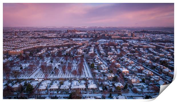 Snowy Edinburgh Print by Richard Nicholls