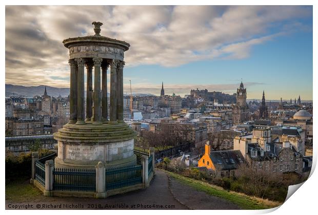 The view from Calton Hill, Edinburgh Print by Richard Nicholls