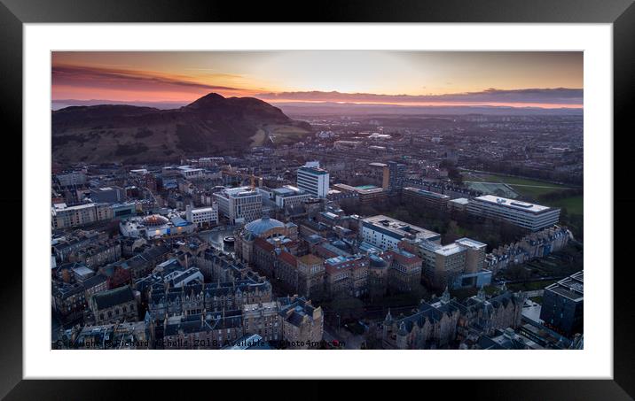 Sunrise over Arthur's Seat in Edinburgh Framed Mounted Print by Richard Nicholls