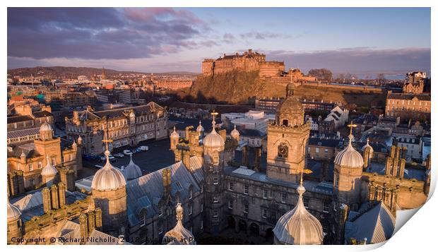 Edinburgh Castle Aerial Print by Richard Nicholls