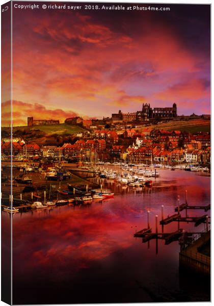 Whitby Port Canvas Print by richard sayer