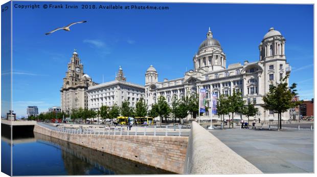 Liverpool's Three Graces. Canvas Print by Frank Irwin