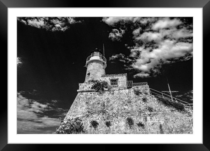 Lighthouse (noir) Framed Mounted Print by Scott Paul