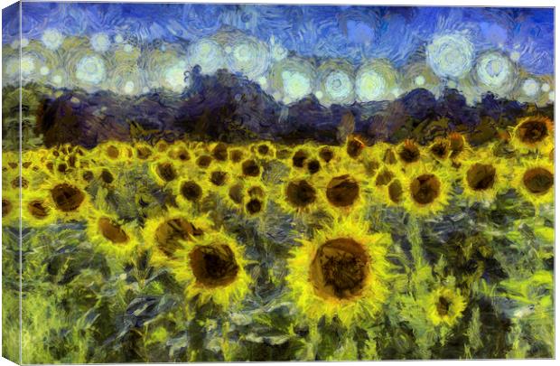 Van Gogh Sunflowers Canvas Print by David Pyatt