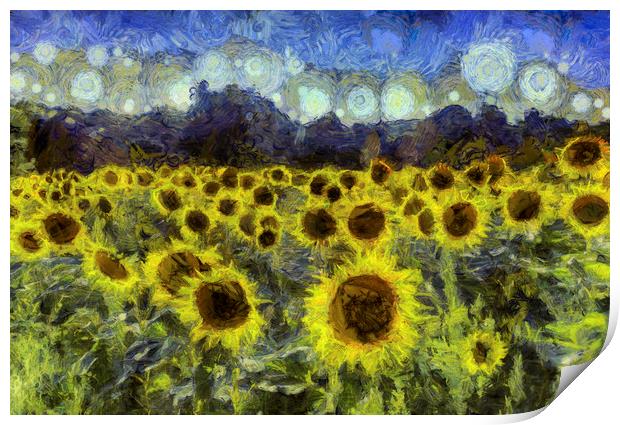 Van Gogh Sunflowers Print by David Pyatt