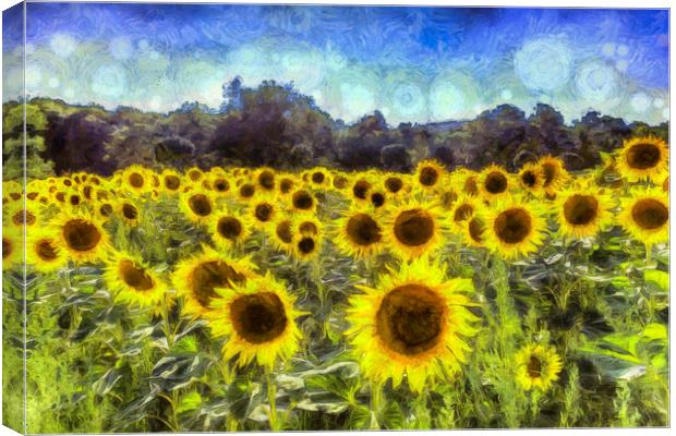 Sunflowers Van Goth Canvas Print by David Pyatt