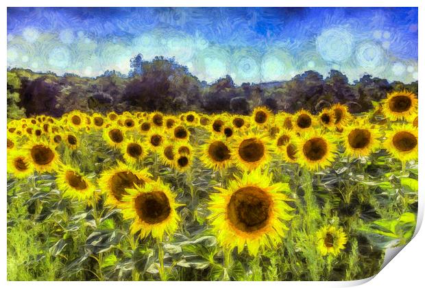 Sunflowers Van Goth Print by David Pyatt