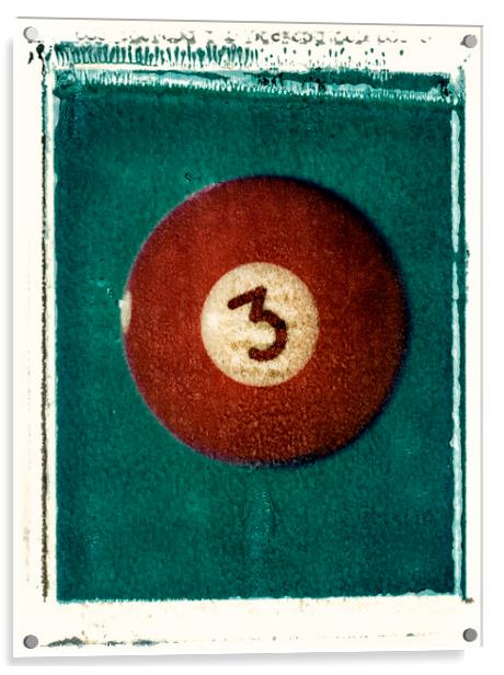 No. 3 Ball Polaroid Transfer Acrylic by Phill Thornton