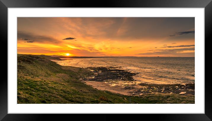 Sunset at Bamburgh Framed Mounted Print by Naylor's Photography