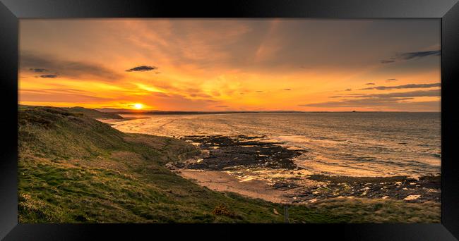 Sunset at Bamburgh Framed Print by Naylor's Photography