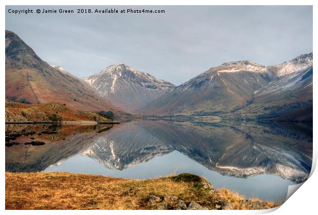 Wastwater in February Print by Jamie Green