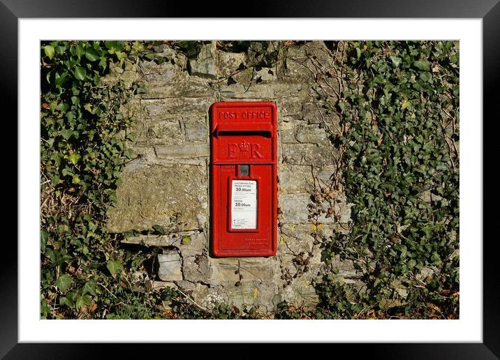 Village post box                                Framed Mounted Print by John Iddles