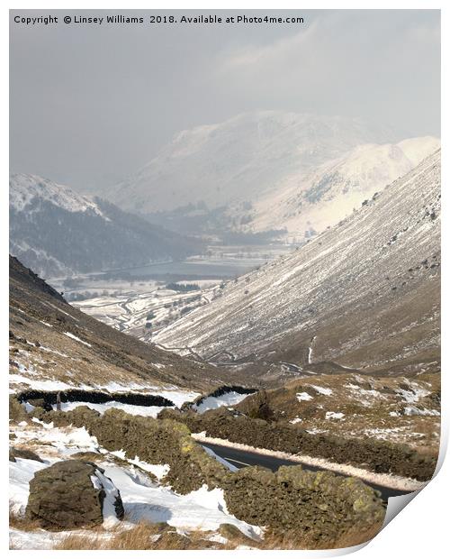 Kirkstone Pass to Brotherswater Print by Linsey Williams