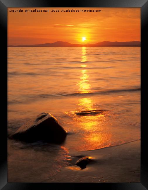 Tremadog Bay Sunset Framed Print by Pearl Bucknall