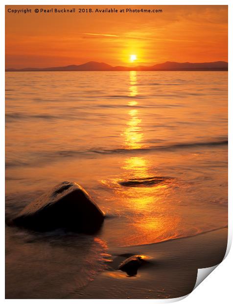 Tremadog Bay Sunset Print by Pearl Bucknall