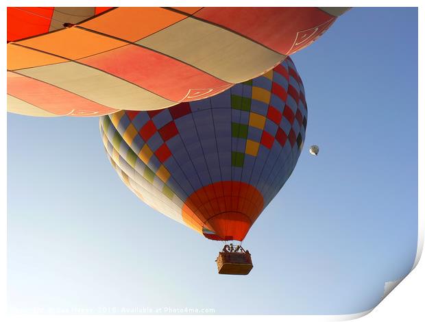 Hot air balloons in Turkey Print by Sue Hoppe