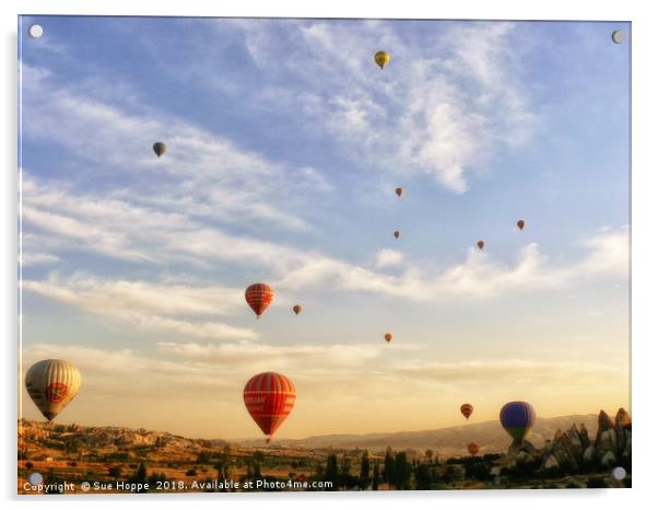 romantic ride in hot air balloon Acrylic by Sue Hoppe