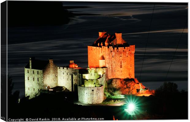 Eilean Donan Castle at night Canvas Print by Photogold Prints