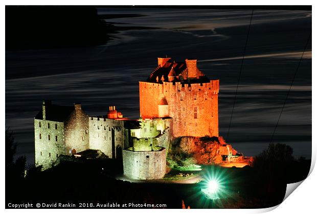 Eilean Donan Castle at night Print by Photogold Prints