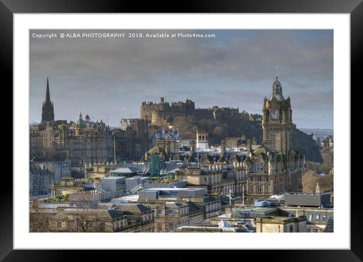 Edinburgh Castle & City Centre, Scotland Framed Mounted Print by ALBA PHOTOGRAPHY