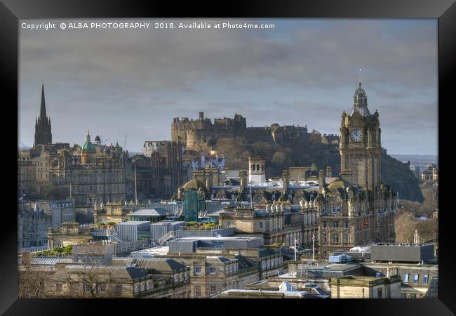 Edinburgh Castle & City Centre, Scotland Framed Print by ALBA PHOTOGRAPHY