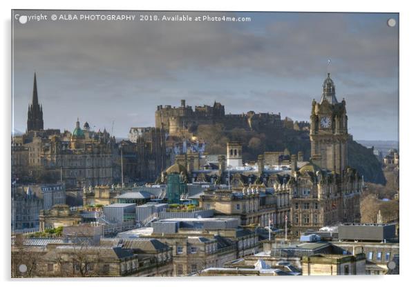 Edinburgh Castle & City Centre, Scotland Acrylic by ALBA PHOTOGRAPHY