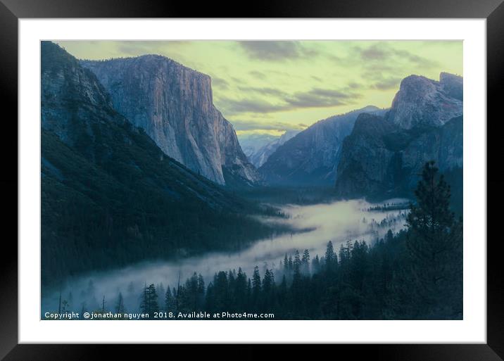 Yosemite Tunel View Framed Mounted Print by jonathan nguyen