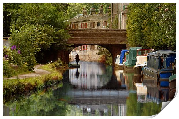 The Rochdale Canal , Yorkshire Print by Irene Burdell