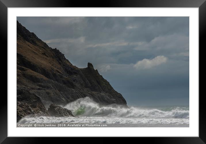 Pobbles Bay on the Gower Peninsula South Wales Framed Mounted Print by Nick Jenkins