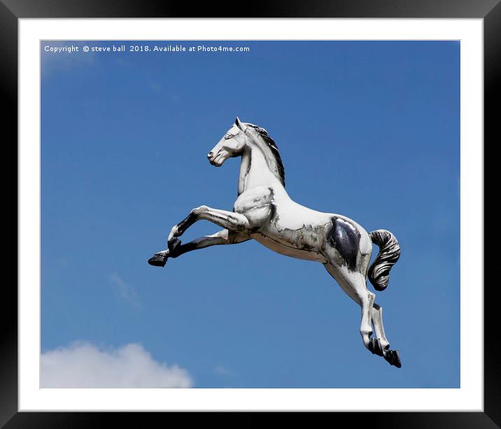 Escaped carousel horse Framed Mounted Print by steve ball