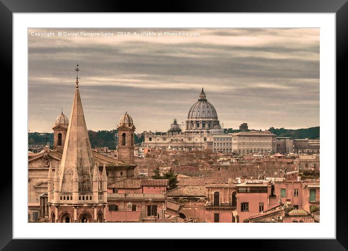 Rome Aerial View From Pincio Viewpoint Framed Mounted Print by Daniel Ferreira-Leite