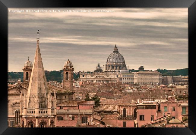 Rome Aerial View From Pincio Viewpoint Framed Print by Daniel Ferreira-Leite