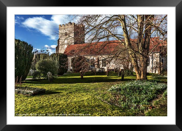 The Parish Church At Cookham Framed Mounted Print by Ian Lewis