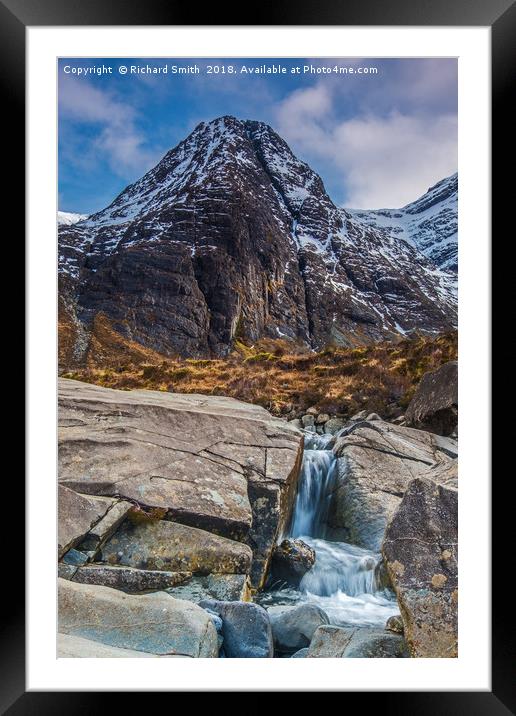 Waterpipe Gully down side of Sgurr an Fheadain  Framed Mounted Print by Richard Smith