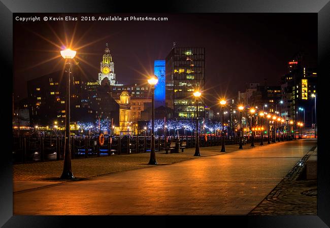 LIVERPOOL LIGHTS Framed Print by Kevin Elias