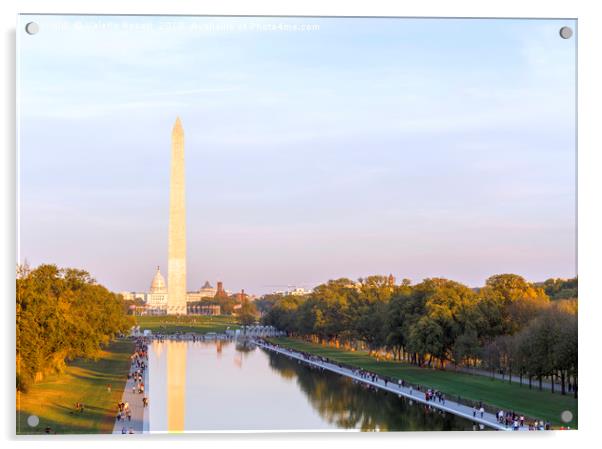 Washington Monument and Reflecting Pool Acrylic by Valerio Rosati