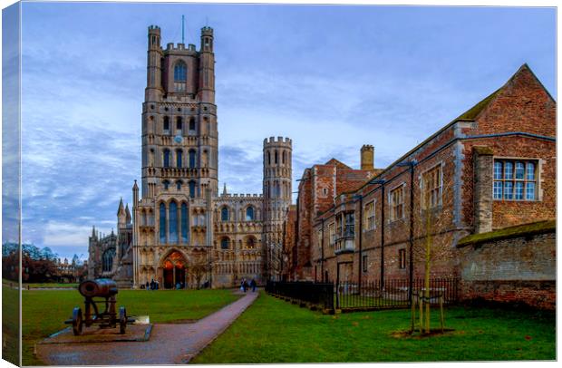 Ely Cathedral on the Green Canvas Print by Kelly Bailey