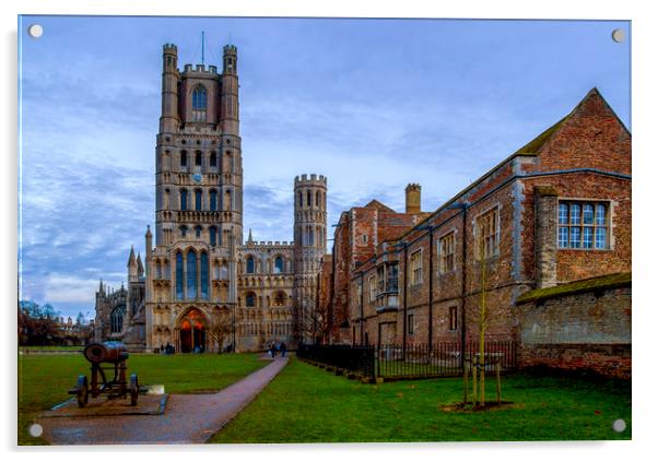 Ely Cathedral on the Green Acrylic by Kelly Bailey