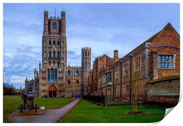 Ely Cathedral on the Green Print by Kelly Bailey