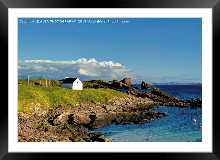 Split Rock & Salmon Bothy, Clachtoll, Scotland. Framed Mounted Print by ALBA PHOTOGRAPHY