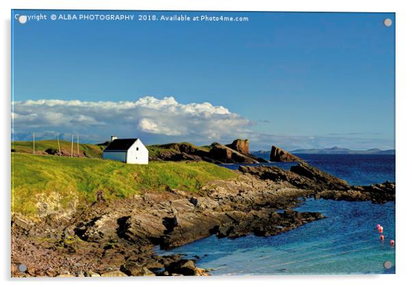 Split Rock & Salmon Bothy, Clachtoll, Scotland. Acrylic by ALBA PHOTOGRAPHY