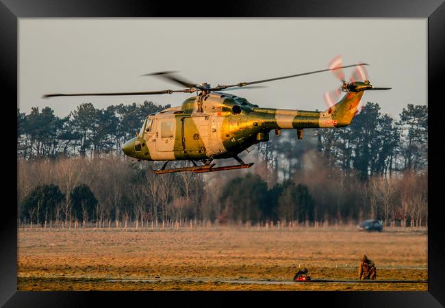 Army Air Corps Lynx at sunset Framed Print by Oxon Images