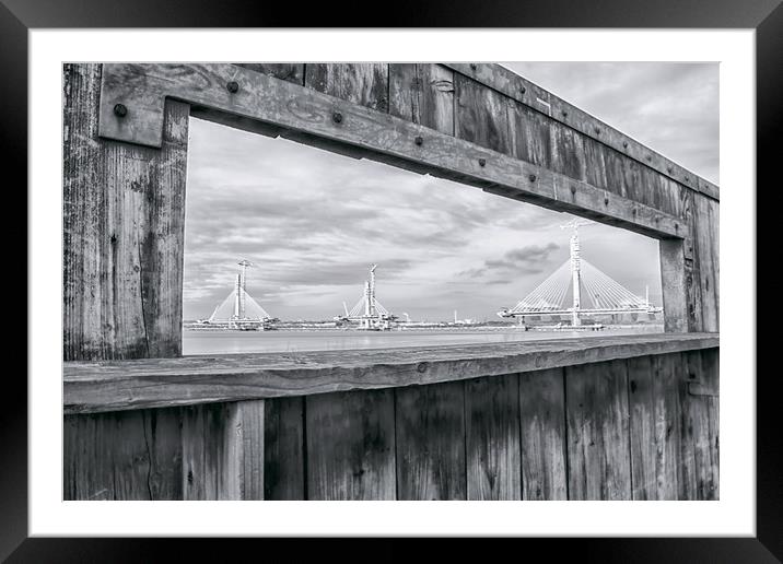 The Mersey Gateway Bridge Framed Mounted Print by Carl Johnson