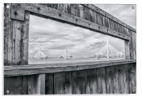 The Mersey Gateway Bridge Acrylic by Carl Johnson