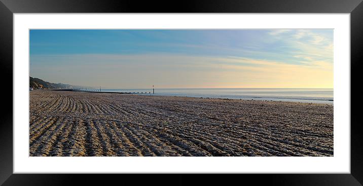 A Panorama of a frosty Bournemouth Beach Framed Mounted Print by Chris Day