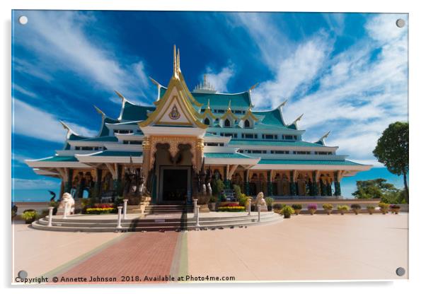Wat Phar Pu korn Acrylic by Annette Johnson