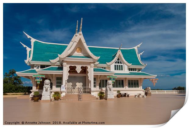 Wat Phar Pu korn-Library Print by Annette Johnson