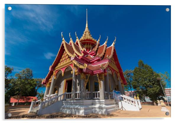 Wat Pa Tuk Suer Acrylic by Annette Johnson