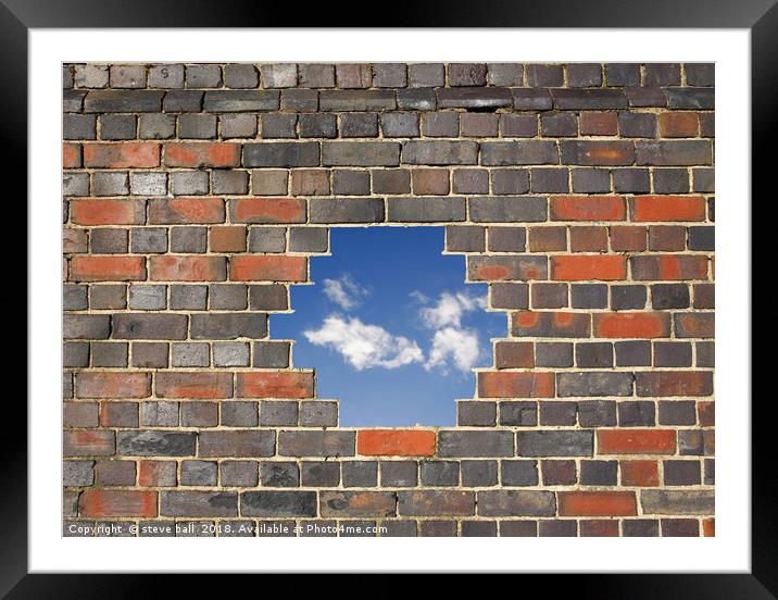 Blue sky wall Framed Mounted Print by steve ball