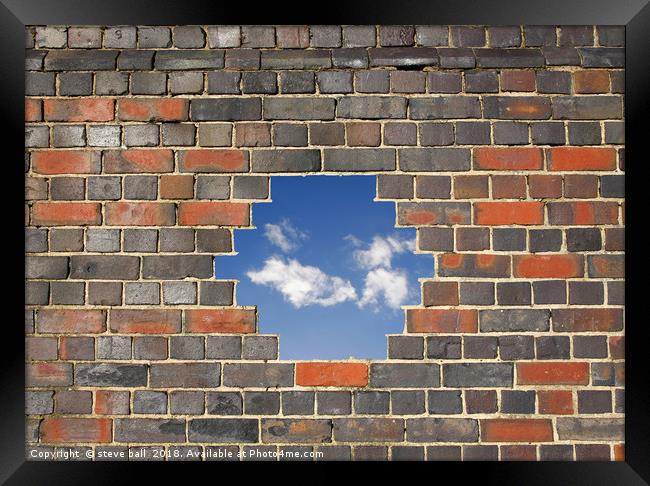 Blue sky wall Framed Print by steve ball